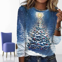 Lässiges T-Shirt Mit Weihnachtsdruck