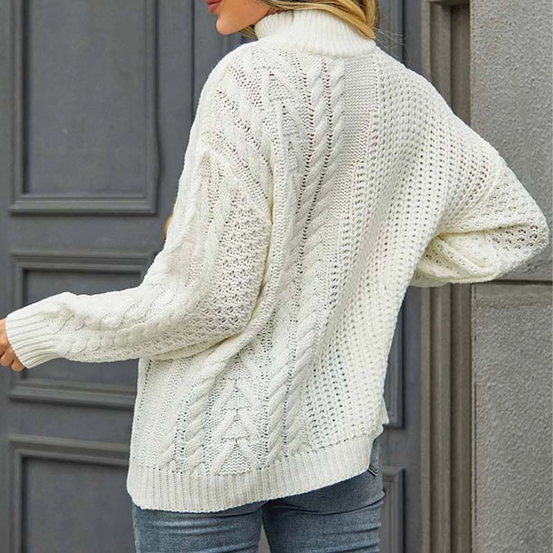 Lässiger Pullover Mit Zopfmuster