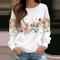 Lässiges Sweatshirt Mit Blumendruck