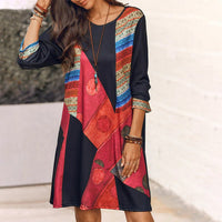 Vintage Bohemian Print Kleid
