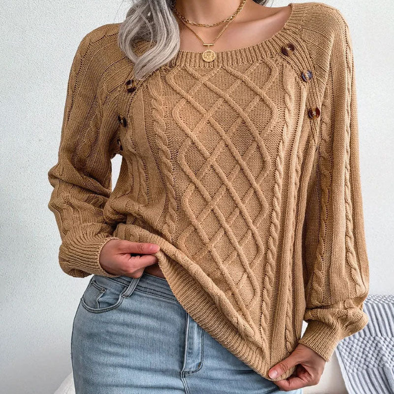 Lässiger Pullover Mit Zopfmuster