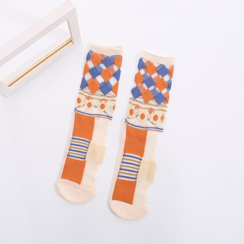 Lässige Atmungsaktive Blumensocken