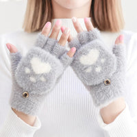 Warme Handschuhe Mit Katzenpfotenmuster