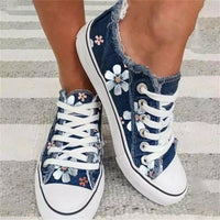 Lässige Sneakers Mit Blumendruck